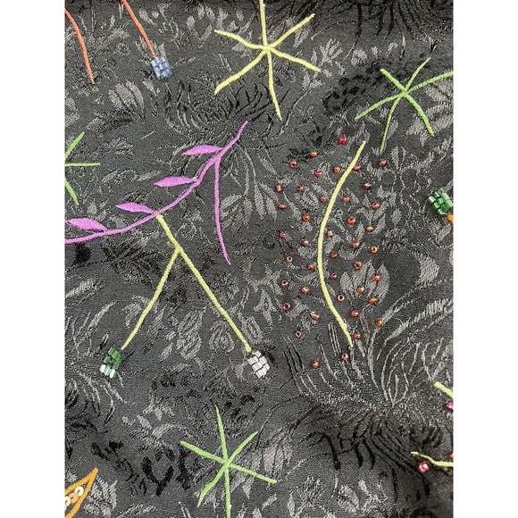 Vintage Indigo Moon Black Embellished Collared Long Sleeve Jacket Size L EUC - Picture 4 of 11